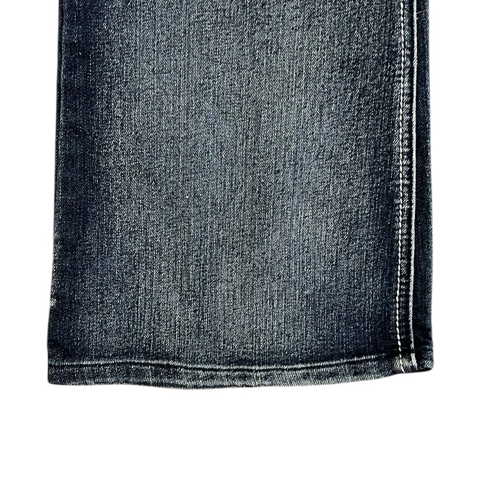 Y2K LEI Sophia Hipster Flare Jean Blue Embroidery Whispered Flap Pockets 13S/29L - Picture 10 of 13